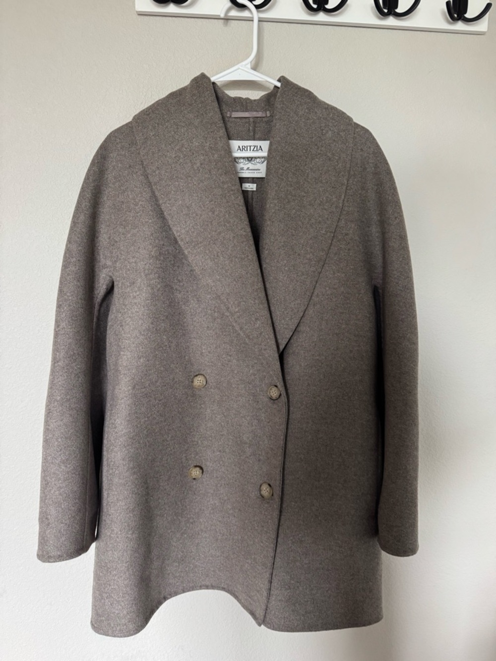 Aritzia The Mezzanine Coat in Dark Heather Taupe
